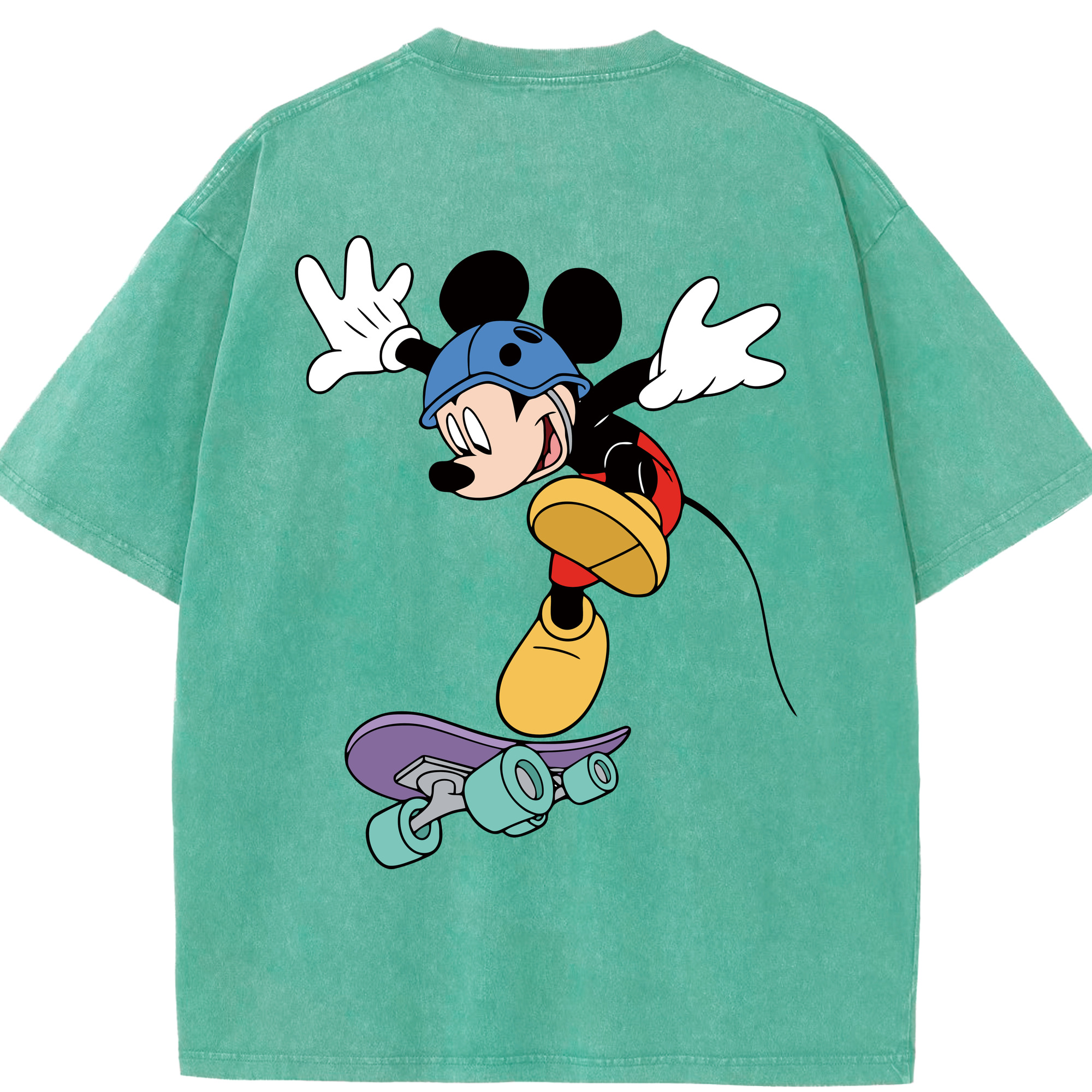 （画像用） ミッキーマウス Mickey Mouse 綿100% ヴィンテージ風 半袖Tシャツ（背面プリント）